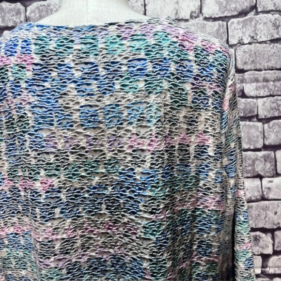 Alfred Dunner White, Green & Blue Asymmetrical Hem Blouse Size 1X - Picture 6 of 8